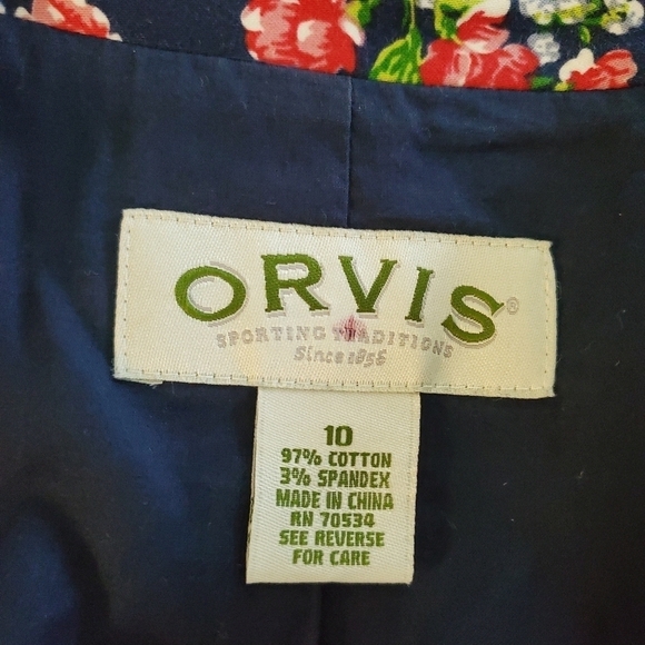 Orvis Navy Floral Print Blazer Size 10, Classic, Casual - Picture 6 of 9